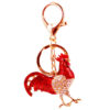 Colourful Rhinestone Rooster Keychain | Luxury Metal Chinese Zodiac Pendant [1]