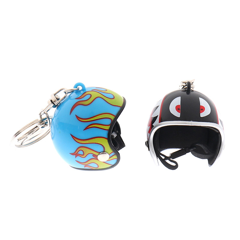 Motorcycle Helmet Keychain Keyring Chain Ring Pendant Car Interior Decoration Motorcycle Helmet Keychain Keyring Chain Ring Pendant Car Interior Decoration - Image 3