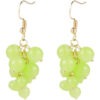 Cute Mini Grape Earrings for Women - Green Bead Dangle Hook Drop jewellery Gift
