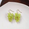 Cute Mini Grape Earrings for Women - Green Bead Dangle Hook Drop jewellery Gift Cute Mini Grape Earrings for Women - Green Bead Dangle Hook Drop jewellery Gift