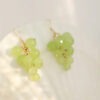 Cute Mini Grape Earrings for Women - Green Bead Dangle Hook Drop jewellery Gift Cute Mini Grape Earrings for Women - Green Bead Dangle Hook Drop jewellery Gift