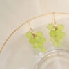 Cute Mini Grape Earrings for Women - Green Bead Dangle Hook Drop jewellery Gift Cute Mini Grape Earrings for Women - Green Bead Dangle Hook Drop jewellery Gift