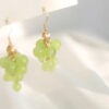 Cute Mini Grape Earrings for Women - Green Bead Dangle Hook Drop jewellery Gift Cute Mini Grape Earrings for Women - Green Bead Dangle Hook Drop jewellery Gift