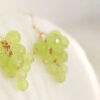 Cute Mini Grape Earrings for Women - Green Bead Dangle Hook Drop jewellery Gift Cute Mini Grape Earrings for Women - Green Bead Dangle Hook Drop jewellery Gift