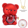 Teddy Bear Gift Box with Necklace Rotate Rose Jewellery Box Novelty Gift