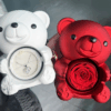 Teddy Bear Gift Box with Necklace Rotate Rose Jewellery Box Novelty Gift