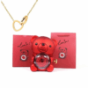 Teddy Bear Gift Box with Necklace Rotate Rose Jewellery Box Novelty Gift