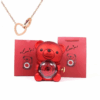 Teddy Bear Gift Box with Necklace Rotate Rose Jewellery Box Novelty Gift
