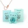 Teddy Bear Gift Box with Necklace Rotate Rose Jewellery Box Novelty Gift