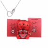 Teddy Bear Gift Box with Necklace Rotate Rose Jewellery Box Novelty Gift
