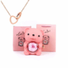 Teddy Bear Gift Box with Necklace Rotate Rose Jewellery Box Novelty Gift