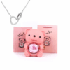 Teddy Bear Gift Box with Necklace Rotate Rose Jewellery Box Novelty Gift