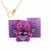 Teddy Bear Gift Box with Necklace Rotate Rose Jewellery Box Novelty Gift