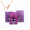 Teddy Bear Gift Box with Necklace Rotate Rose Jewellery Box Novelty Gift