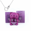 Teddy Bear Gift Box with Necklace Rotate Rose Jewellery Box Novelty Gift