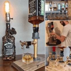 Whiskey Dispenser & Bottle Rack for Home Bar – Unique Gift for Wine Lovers