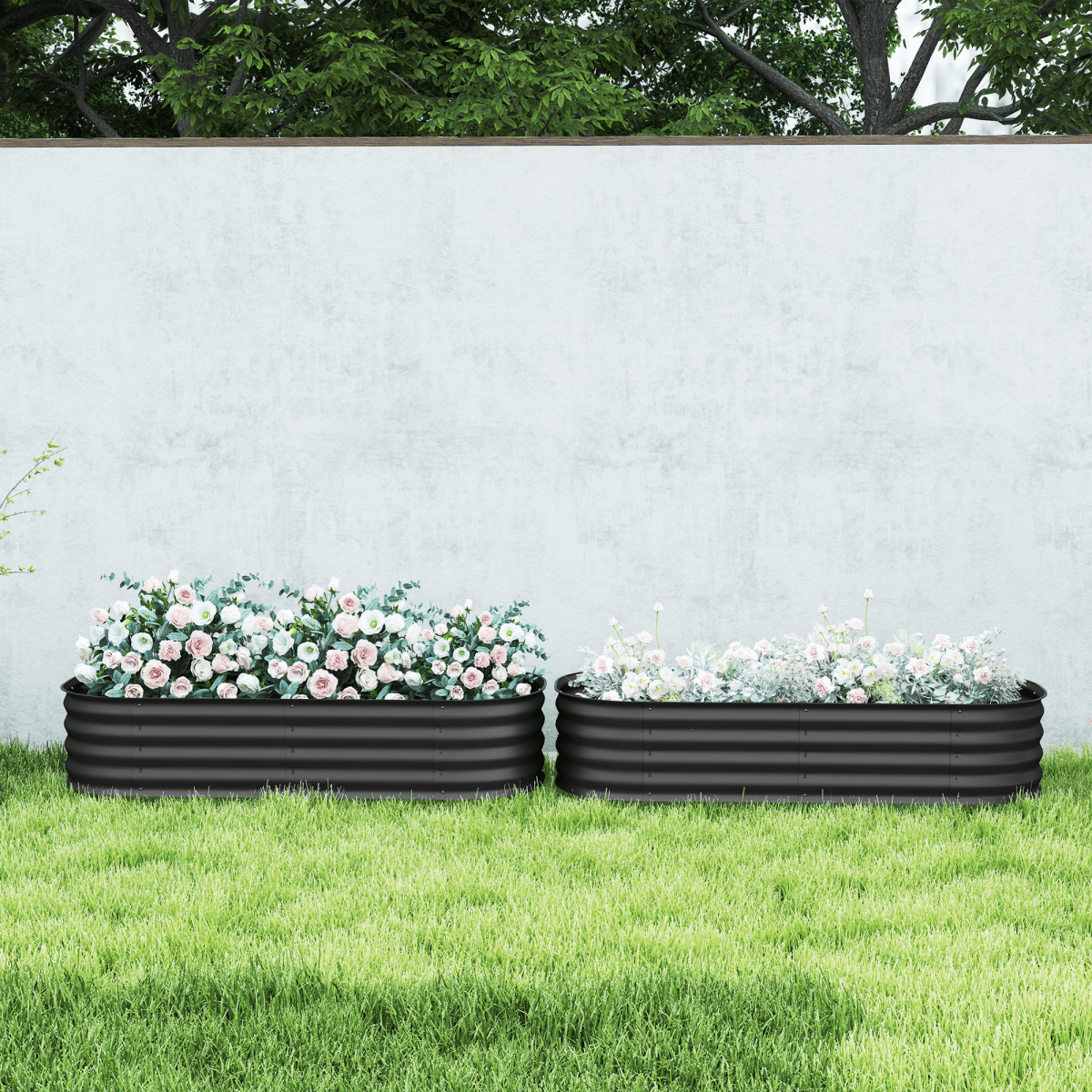 Raised Galvanised Steel Garden Bed Planter – Black Raised Galvanised Steel Garden Bed Planter – Black