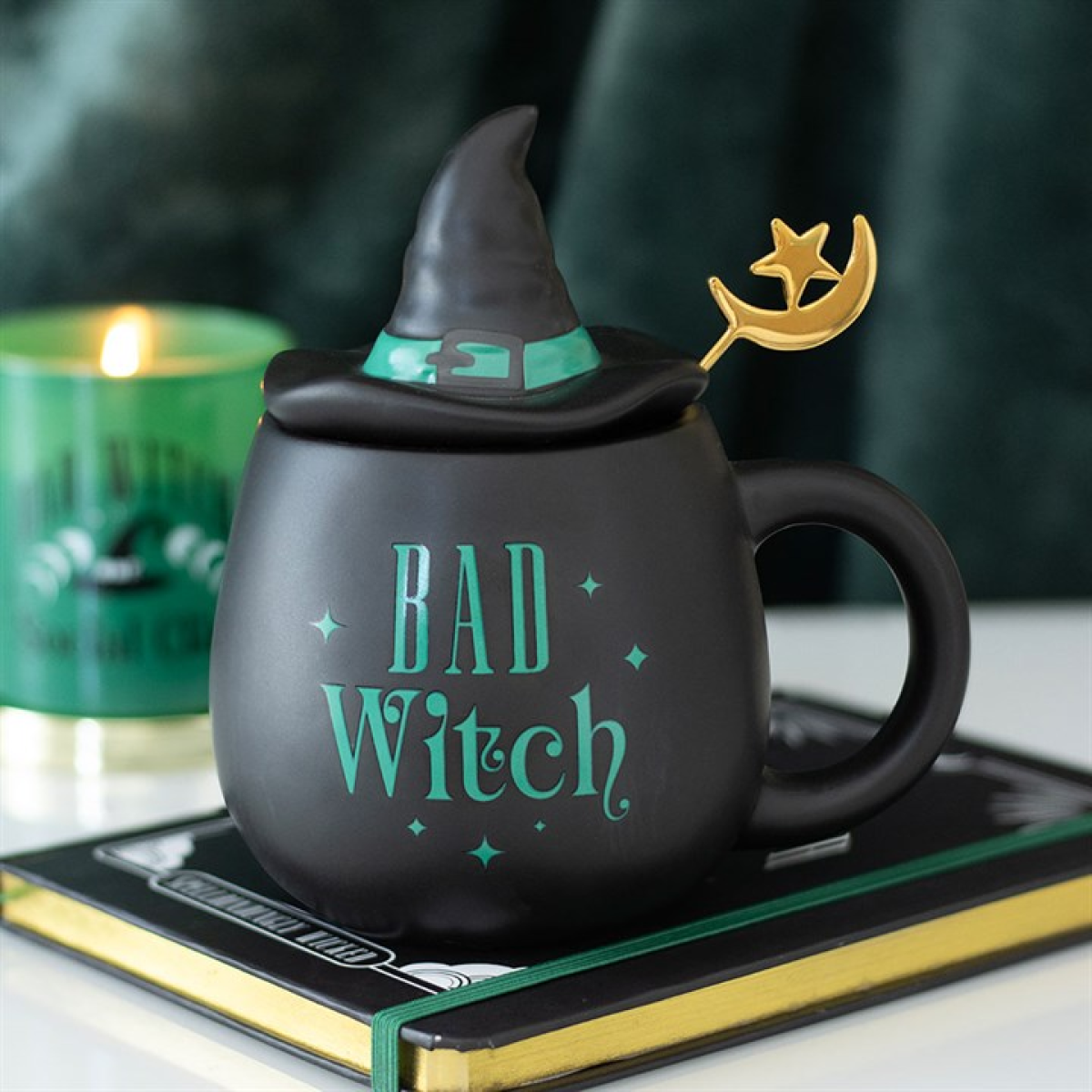Bad Witch Lidded Mug with Spoon Bad Witch Lidded Mug with Spoon