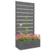 Raised Garden Bed with Trellis and Drainage Hole – Grey Planter Box for Outdoor Gardening