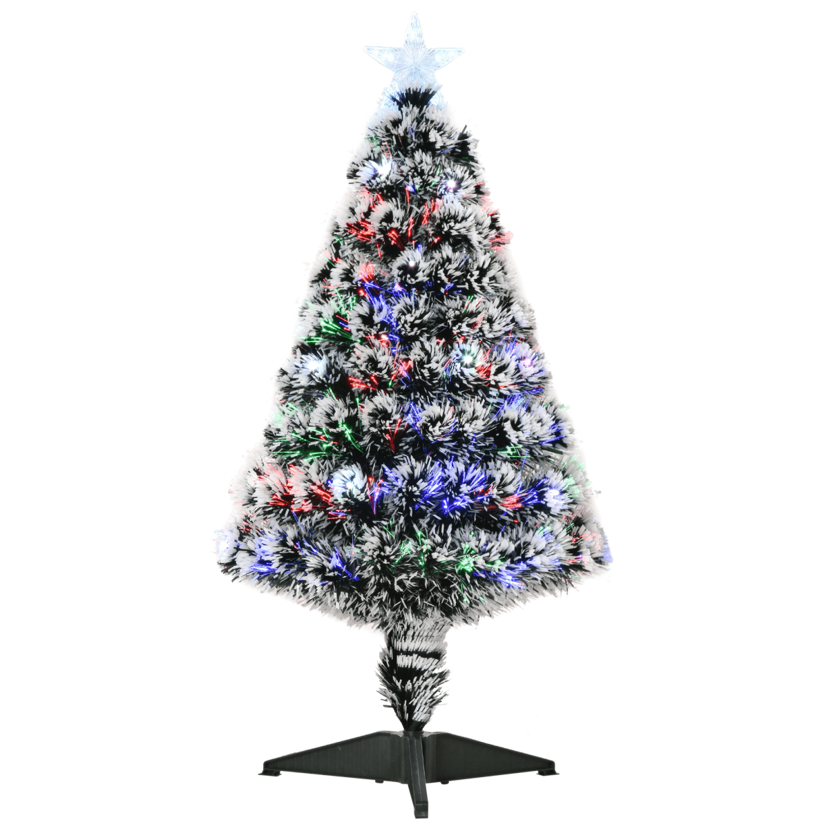 3ft Artificial Prelit Christmas Tree Snow Tree LED Fibre Optics Green White 3ft Artificial Prelit Christmas Tree Snow Tree LED Fibre Optics Green White