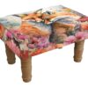 Fox Footstool – Decorative Upholstered Stool with Wooden Legs
