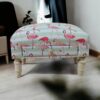 Flamingo Fabric Footstool With Drawer