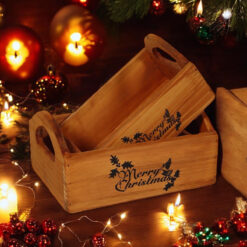 Set of 2 Wooden Crates – Rustic Storage Boxes for Home Décor & Organisation