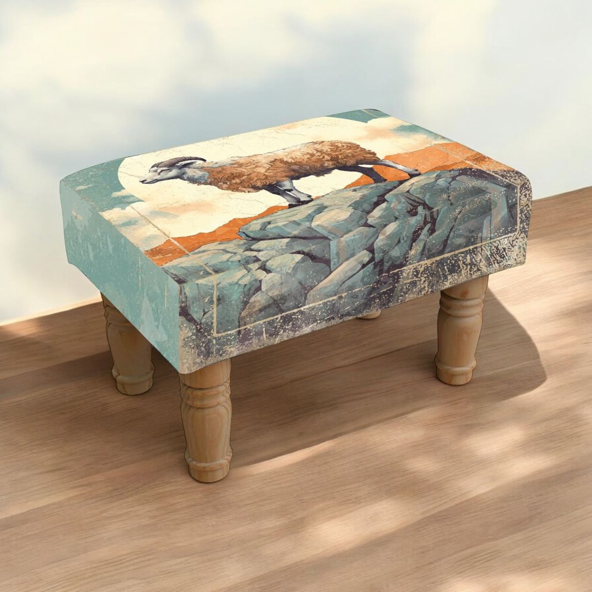 Sheep Footstool – Cute Animal Ottoman with Soft Fabric Sheep Footstool – Cute Animal Ottoman with Soft Fabric - Image 2