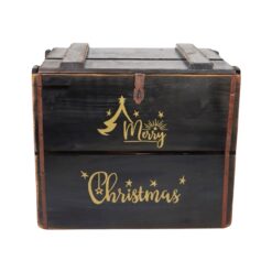 42 cm Black Wooden Storage Box – Stylish Home Organisation & Décor