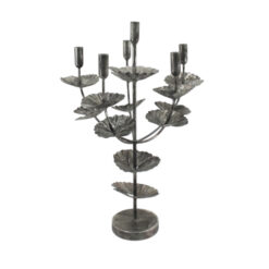 57 cm Silver Metal Candle Holder – Elegant Centrepiece for Home Décor