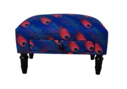 Feather Fabric Footstool with Drawer