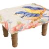 Bird Footstool – Decorative Upholstered Stool with Wooden Legs Bird Footstool – Decorative Upholstered Stool with Wooden Legs