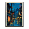 Japanese Tokyo Teahouse Canvas Print – Anime City Street Wall Art for Home Décor