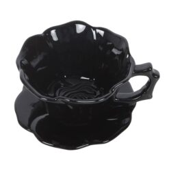 Alternative view of Black Rose Teacup and Saucer