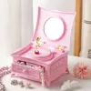Rotating Ballerina Music Box with Drawer – Elegant Hand-Crank Jewellery Box for Girls