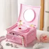 Rotating Ballerina Music Box with Drawer – Elegant Hand-Crank Jewellery Box for Girls