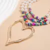 Elegant Heart Pendant Choker Necklace – Multilayer Pearl Chain for Women