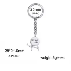 Funny Middle Finger Keychain – Stainless Steel Rude Gesture Key Ring Gift