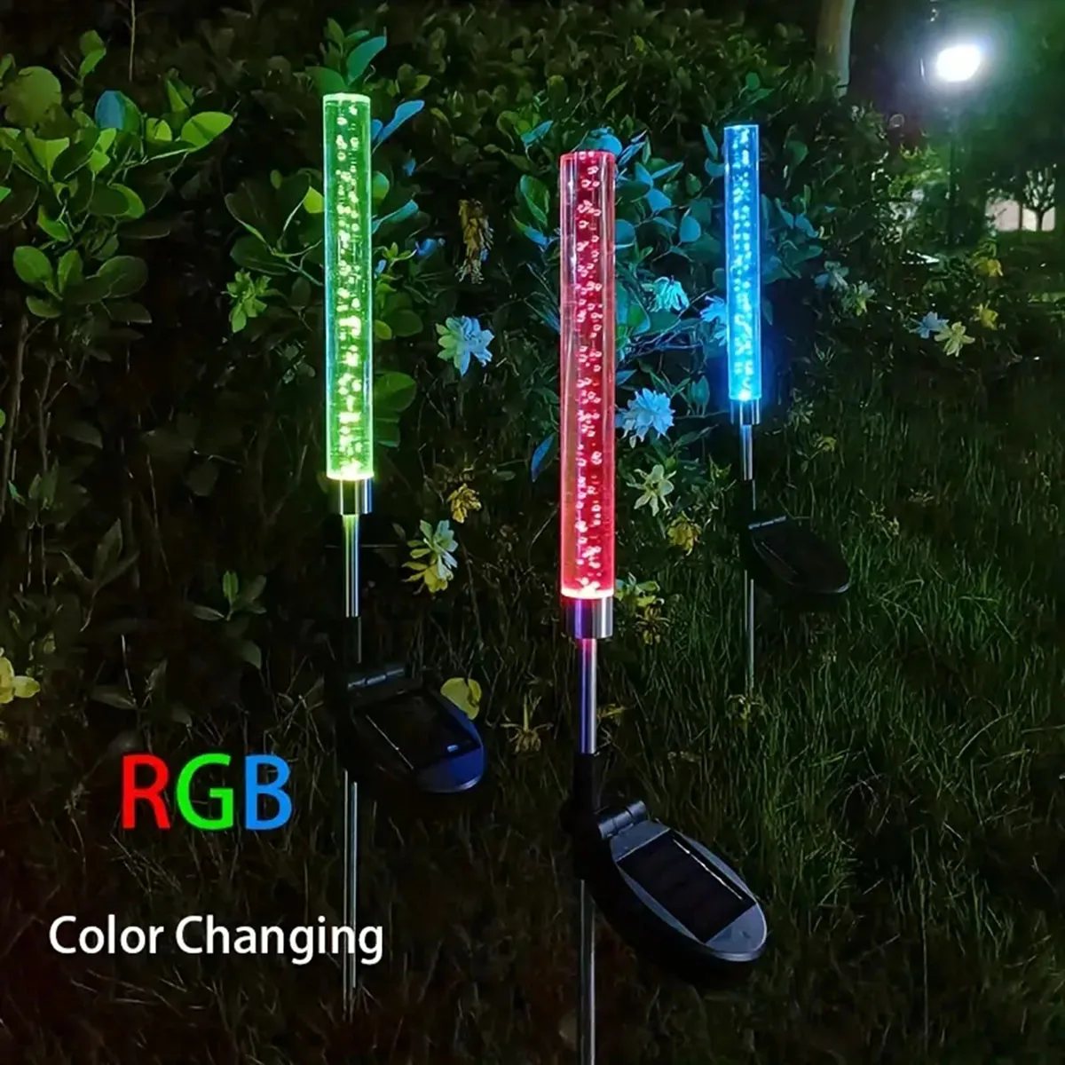 Solar Bubble Bar Garden Lights – Colour-Changing Outdoor Landscape Lamps Solar Bubble Bar Garden Lights – Colour-Changing Outdoor Landscape Lamps - Image 3