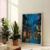 Japanese Tokyo Teahouse Canvas Print – Anime City Street Wall Art for Home Décor