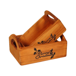 Set of 2 Wooden Crates – Rustic Storage Boxes for Home Décor & Organisation