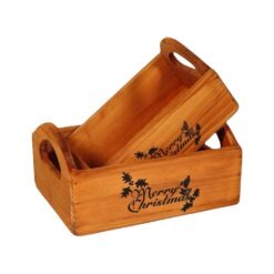 Set of 2 Wooden Crates – Rustic Storage Boxes for Home Décor & Organisation