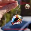 Motorcycle Helmet Keychain – 2D Mini Helmet Key Ring Gift Accessory