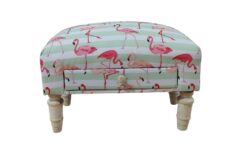Flamingo Fabric Footstool With Drawer