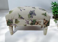 Alternative view of Lavender Fabric Footstool with Drawer