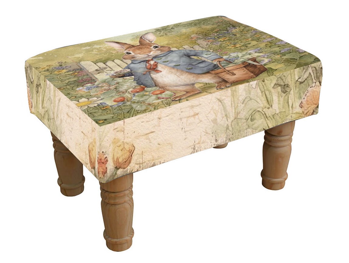 Rabbit Footstool – Cute Animal Ottoman with Soft Fabric Design Rabbit Footstool – Cute Animal Ottoman with Soft Fabric Design