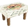 Dog Footstool – Decorative Upholstered Stool with Wooden Legs