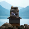 25CM Cascading Rock Fountain – LED Tabletop Water Feature