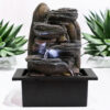 25CM Cascading Rock Fountain – LED Tabletop Water Feature