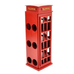 77cm Red Telephone Box Wine Rack